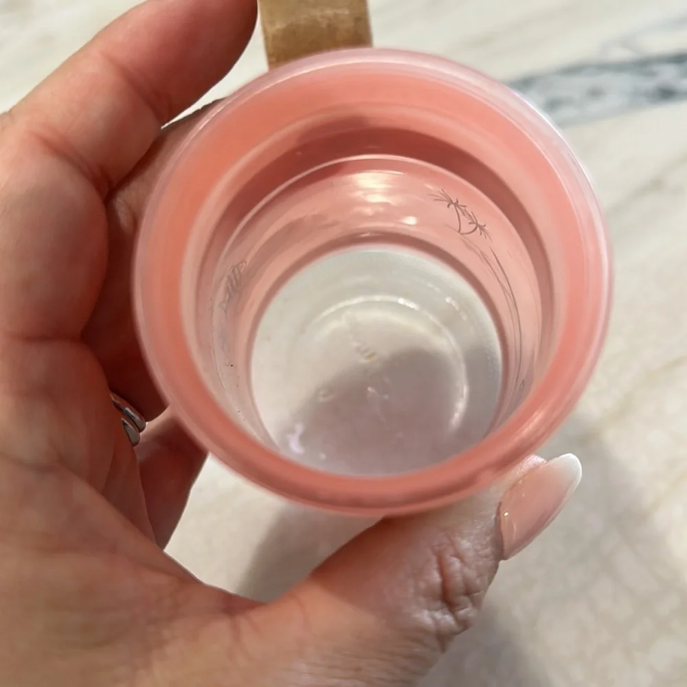 Vintage 1960s Siesta Ware frosted glass tiki mug Pink/coral